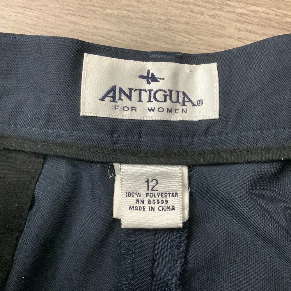 Women's Antigua Michigan Wolverines 12 L Large Shorts Khakis Chino Pleated Blue - Picture 7 of 7
